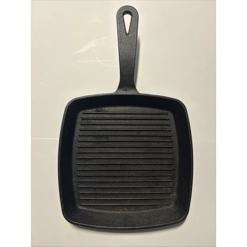 Smith Clark Ironworks Cast Iron Seasoned Square Griddle Skillet Pan 8.5